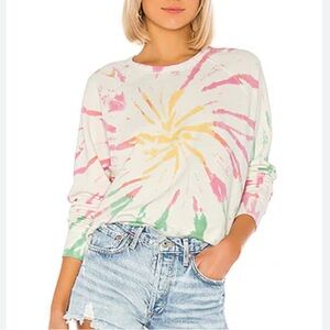 Daydreamer x Revolve Tie Dye Varsity Crewneck Sweatshirt